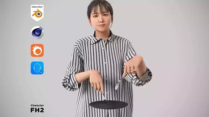 Modular Character - Asian Casual Woman - FH2