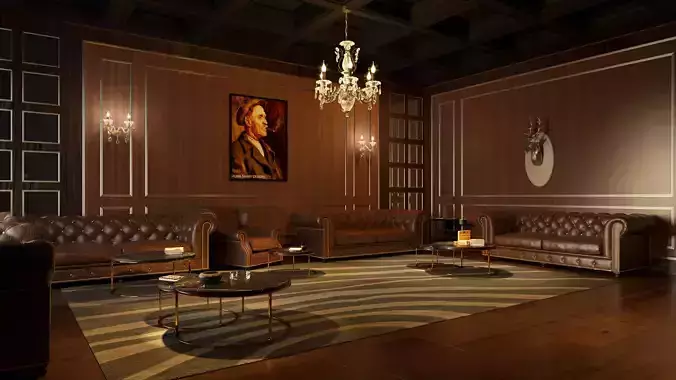 smoking room 3d model