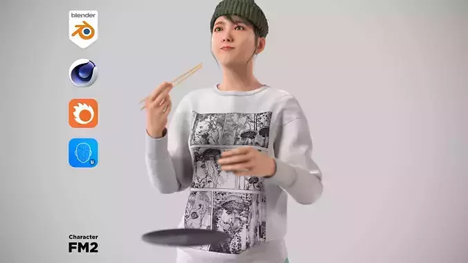 Modular Character - Asian Casual Woman - FM2