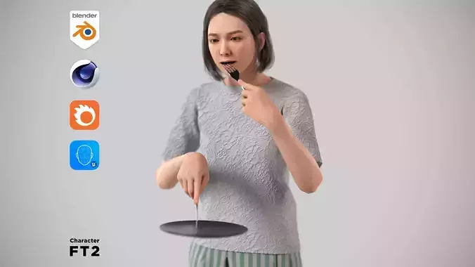 Modular Character - Asian Casual Woman - FT2