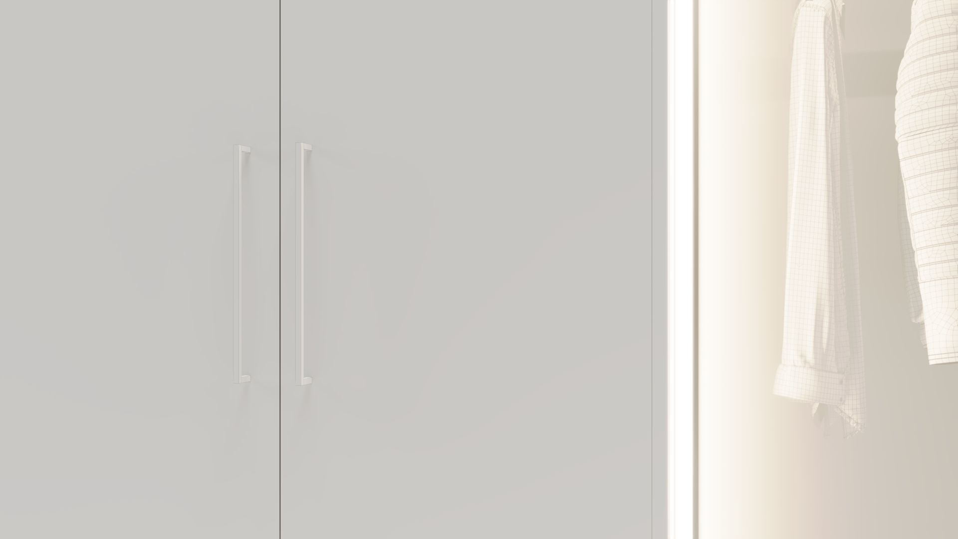 Dual-Material LED Cupboard with Hinged and Sliding Doors Low-poly 3D model_14
