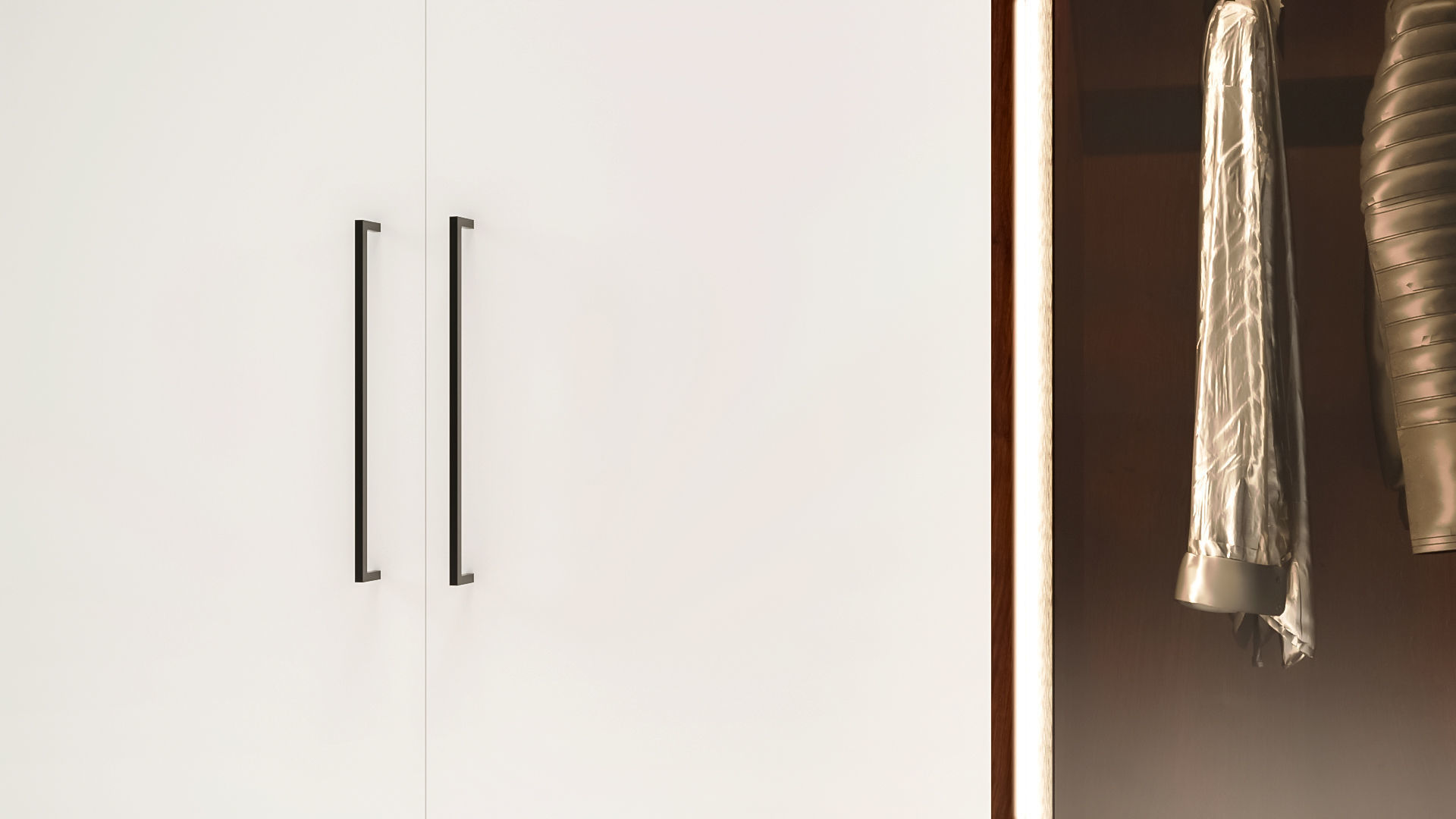 Dual-Material LED Cupboard with Hinged and Sliding Doors Low-poly 3D model_7