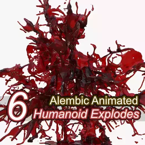 Blood Splash Explodes Humanoid  vol1 3D Model Collection