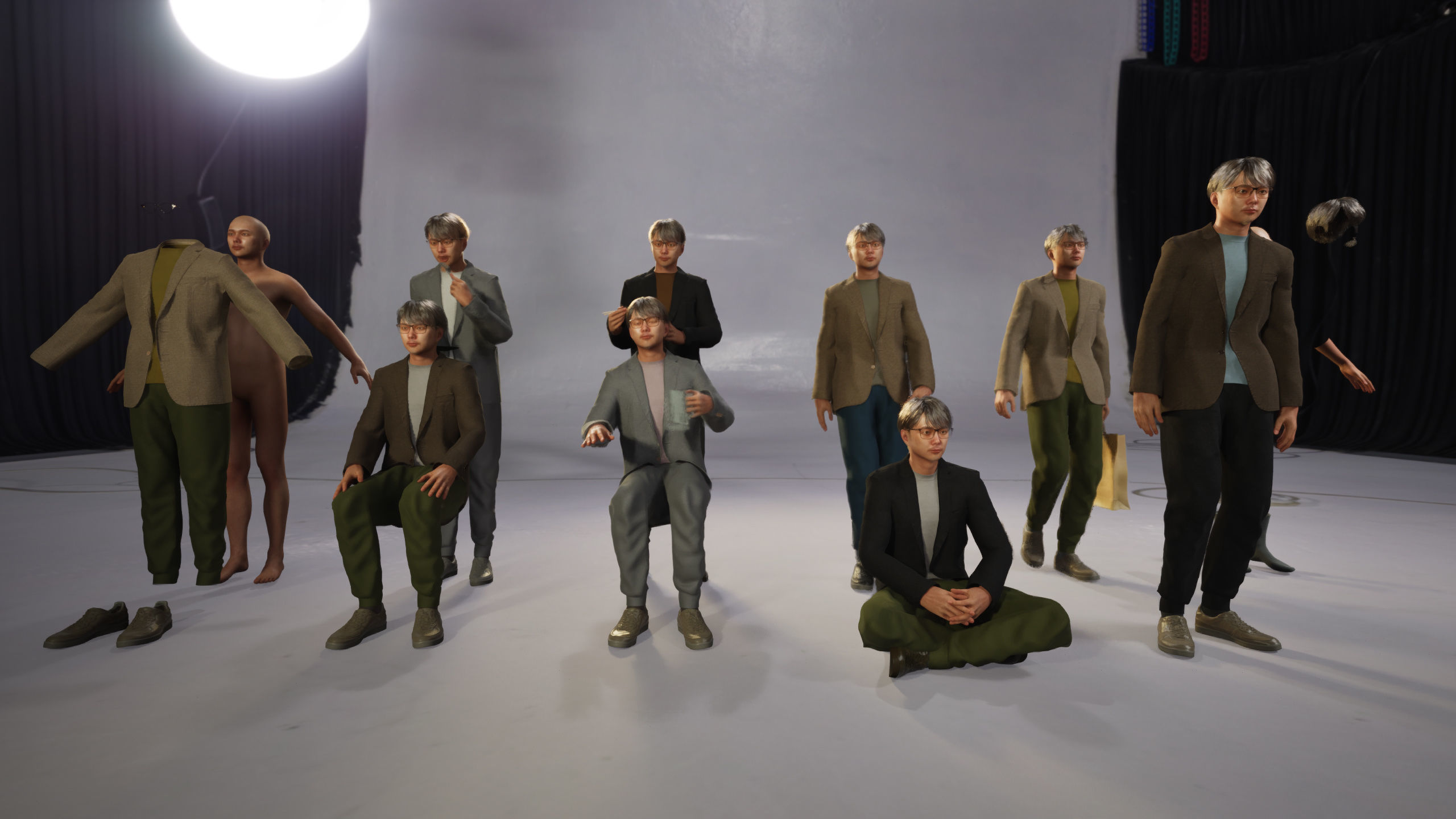 Modular Character - Asian Casual Man - MS2 Low-poly 3D model_5