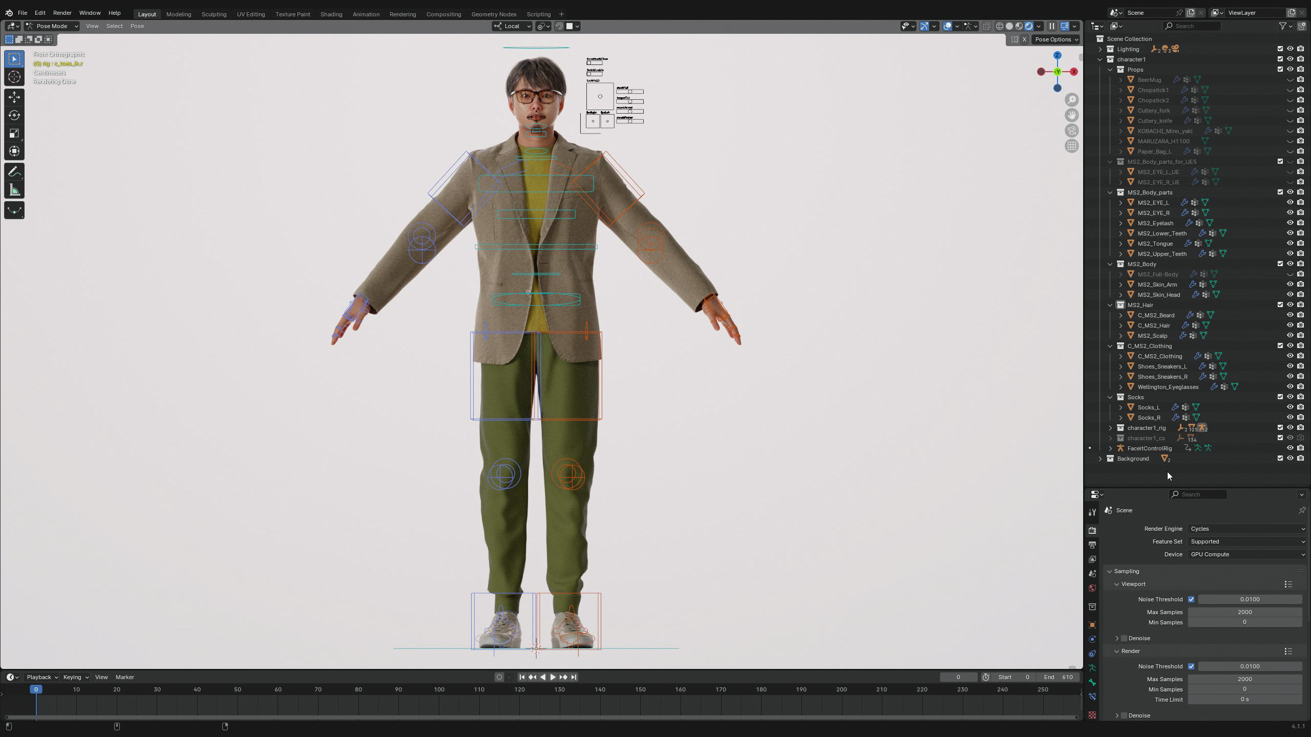 Modular Character - Asian Casual Man - MS2 Low-poly 3D model_12