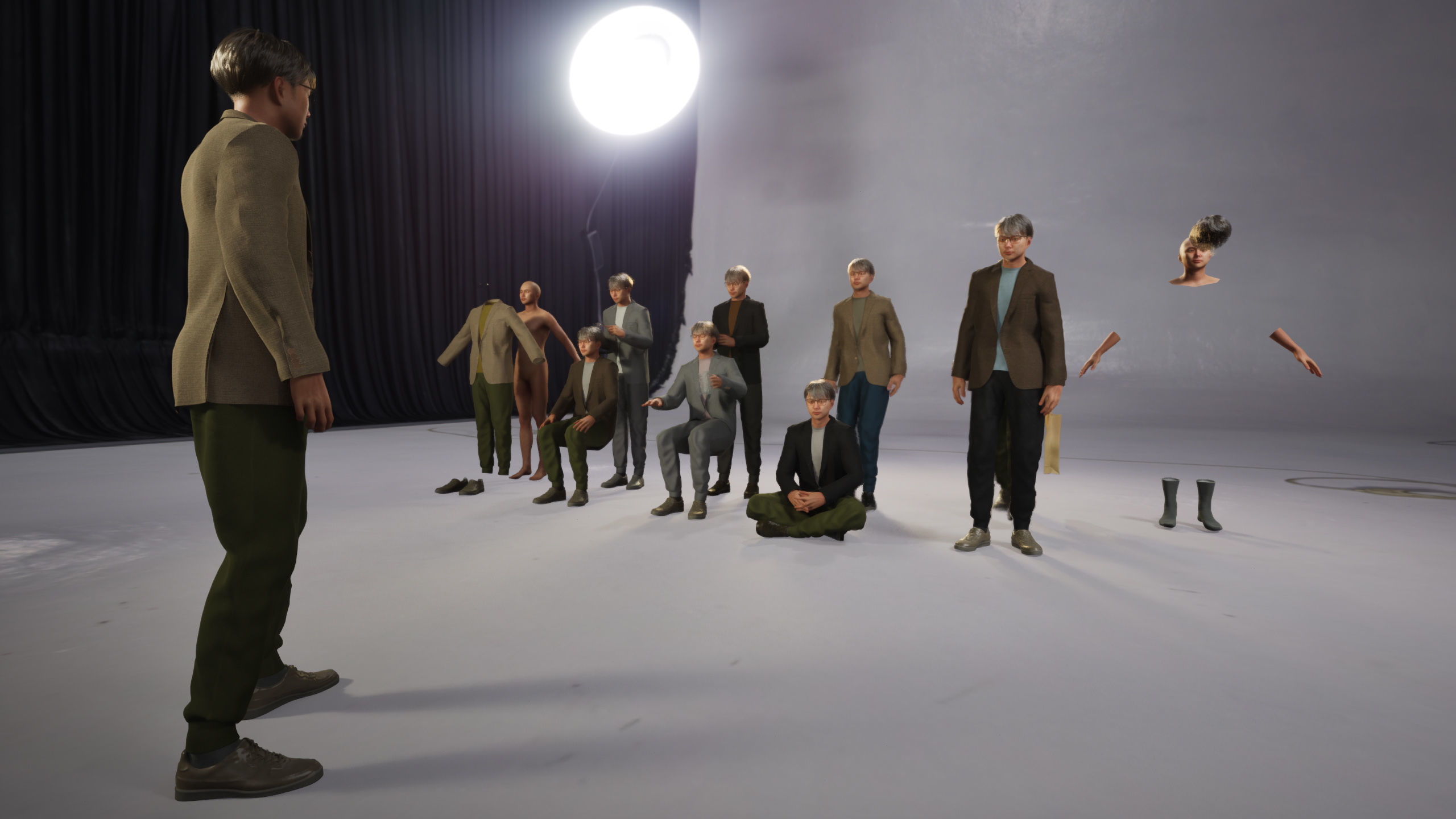 Modular Character - Asian Casual Man - MS2 Low-poly 3D model_10