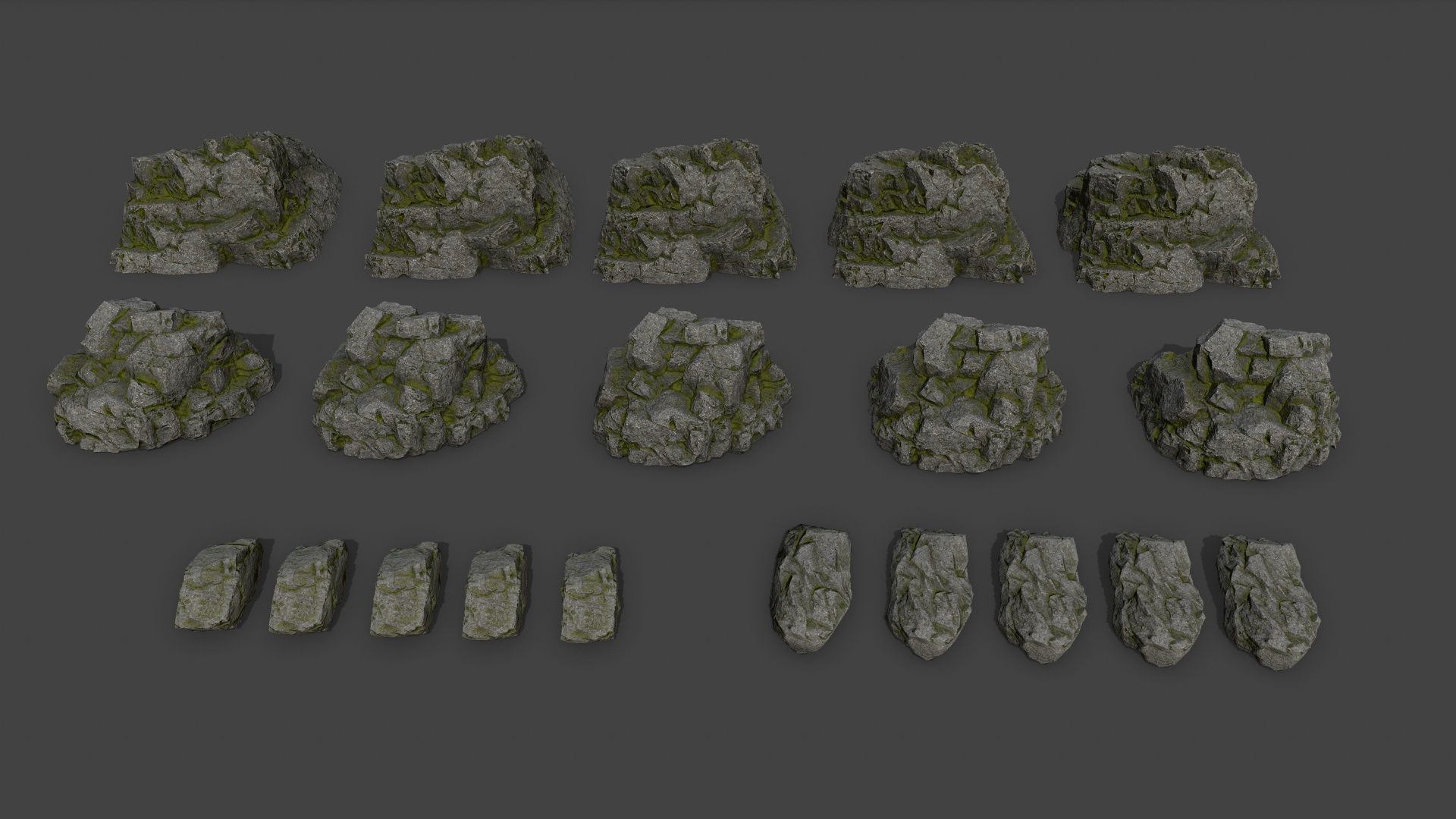 rocks  Low-poly 3D model_1