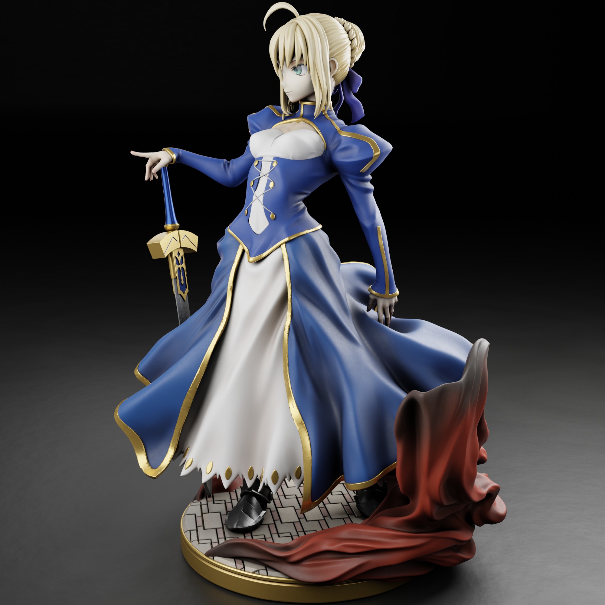 Arthuria Pendragon  Saber - Fate 3D print model_8