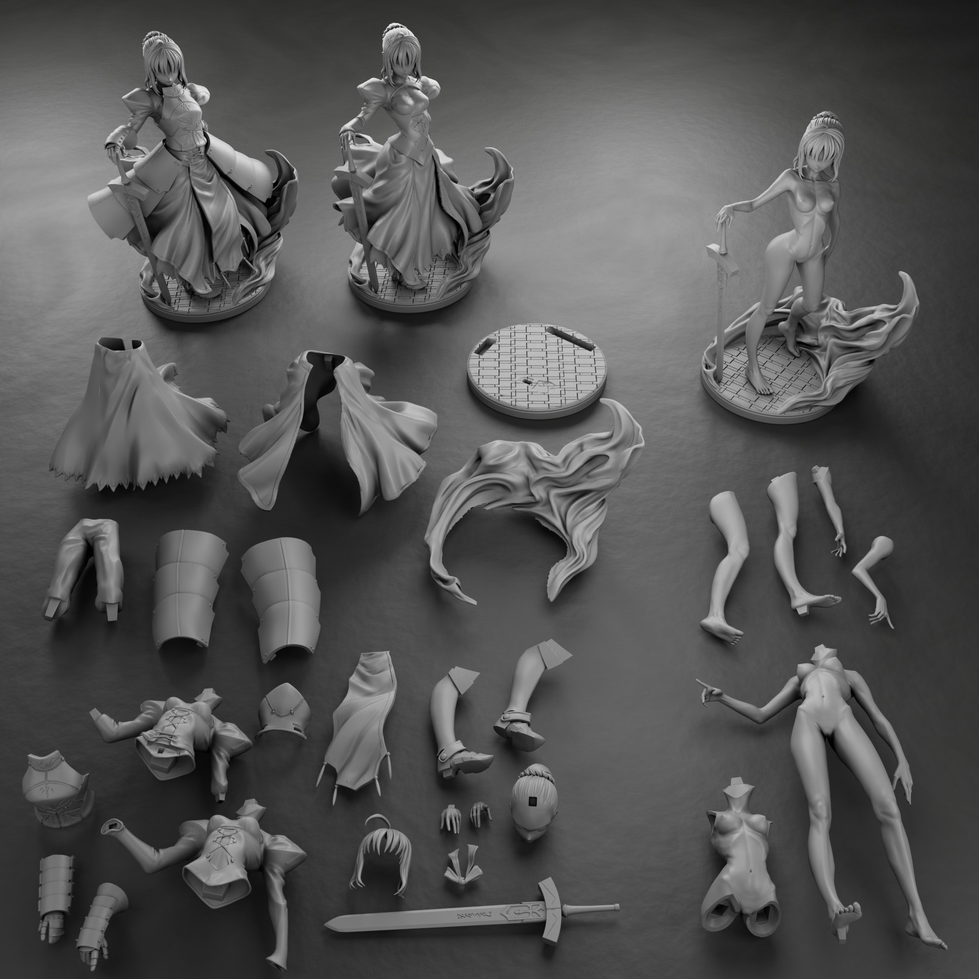 Arthuria Pendragon  Saber - Fate 3D print model_21