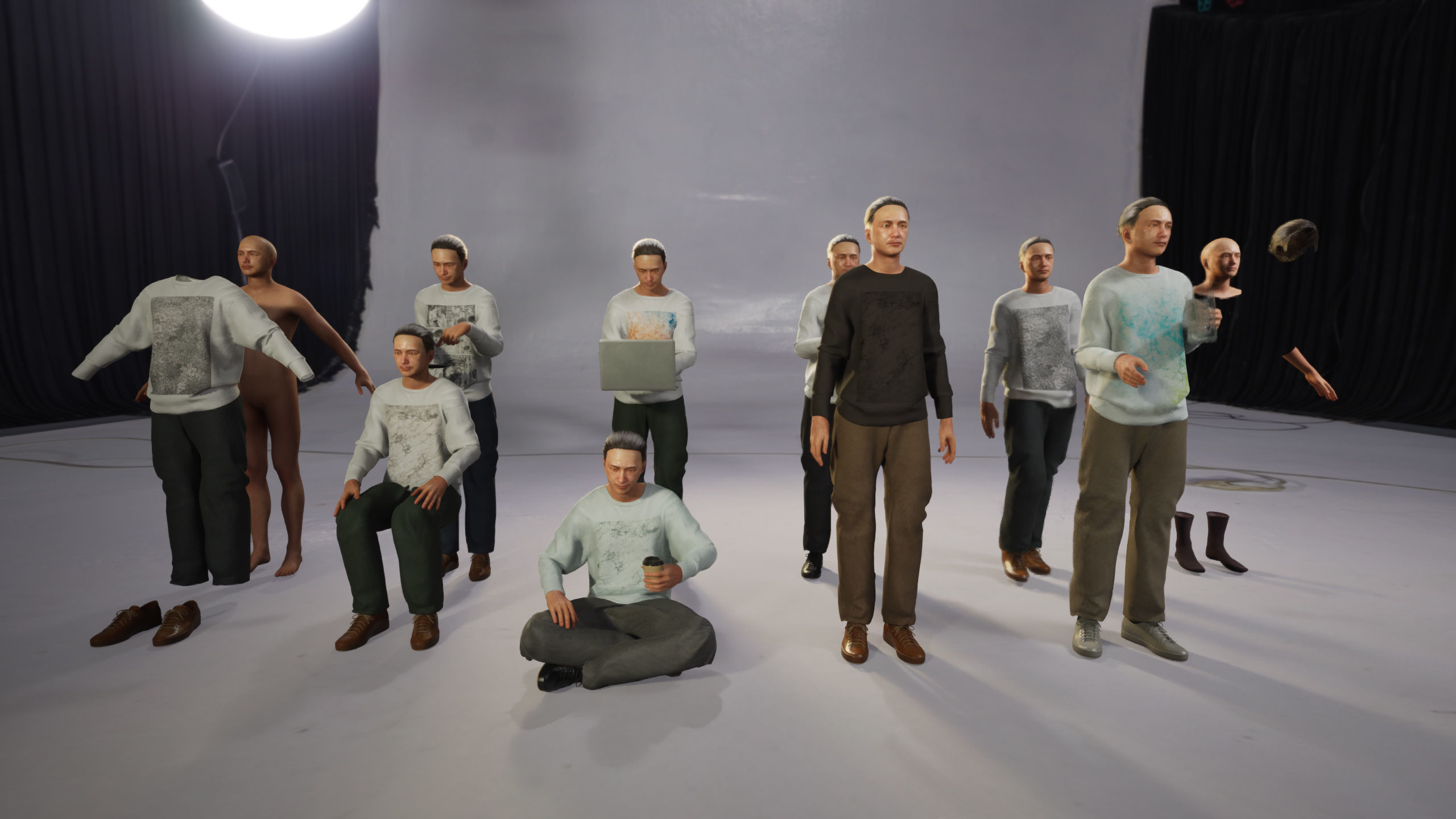 Modular Character - Asian Casual Man - MU2 Low-poly 3D model_4