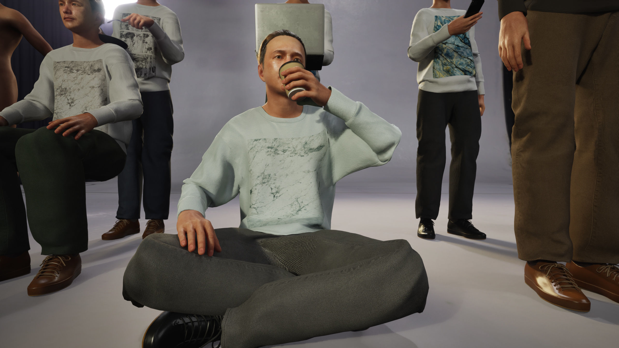 Modular Character - Asian Casual Man - MU2 Low-poly 3D model_9