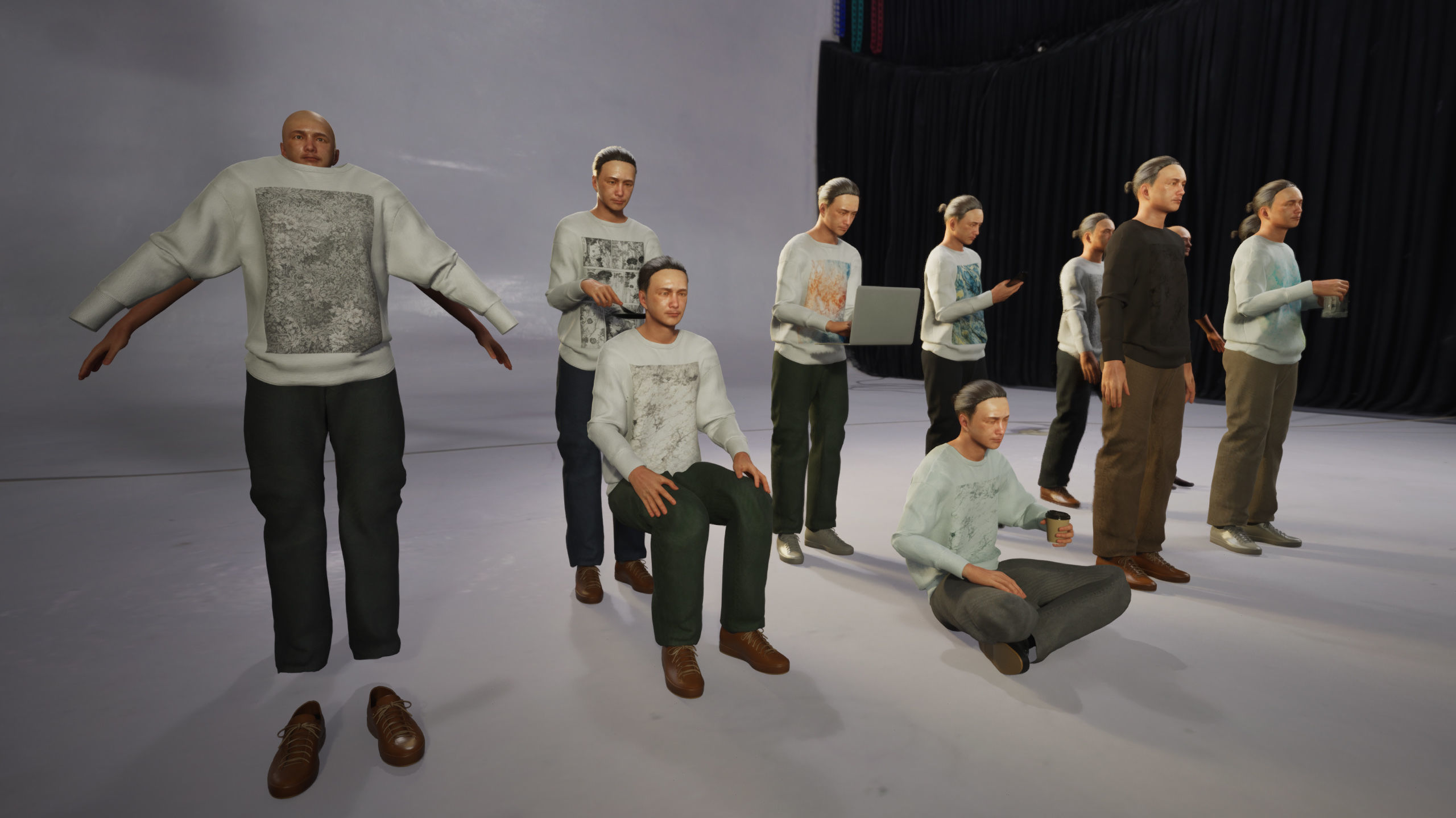 Modular Character - Asian Casual Man - MU2 Low-poly 3D model_5