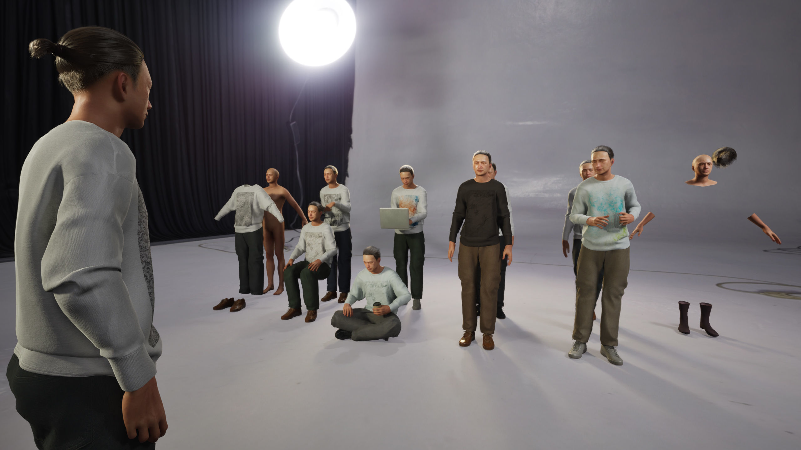 Modular Character - Asian Casual Man - MU2 Low-poly 3D model_3