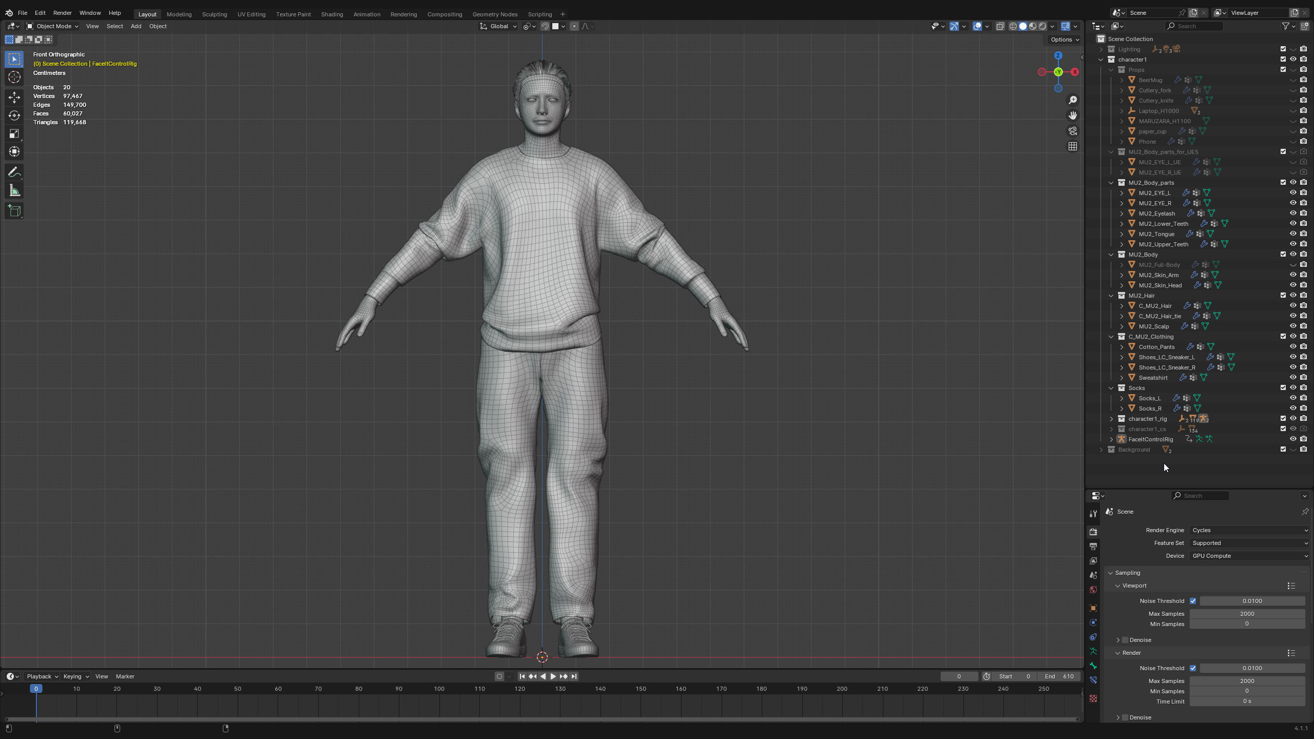 Modular Character - Asian Casual Man - MU2 Low-poly 3D model_13