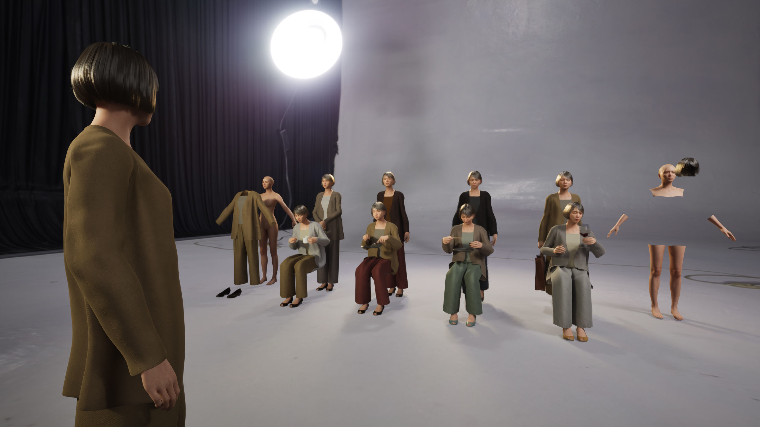 Modular Character - Asian Smart Casual Woman - FH2 Low-poly 3D model_2