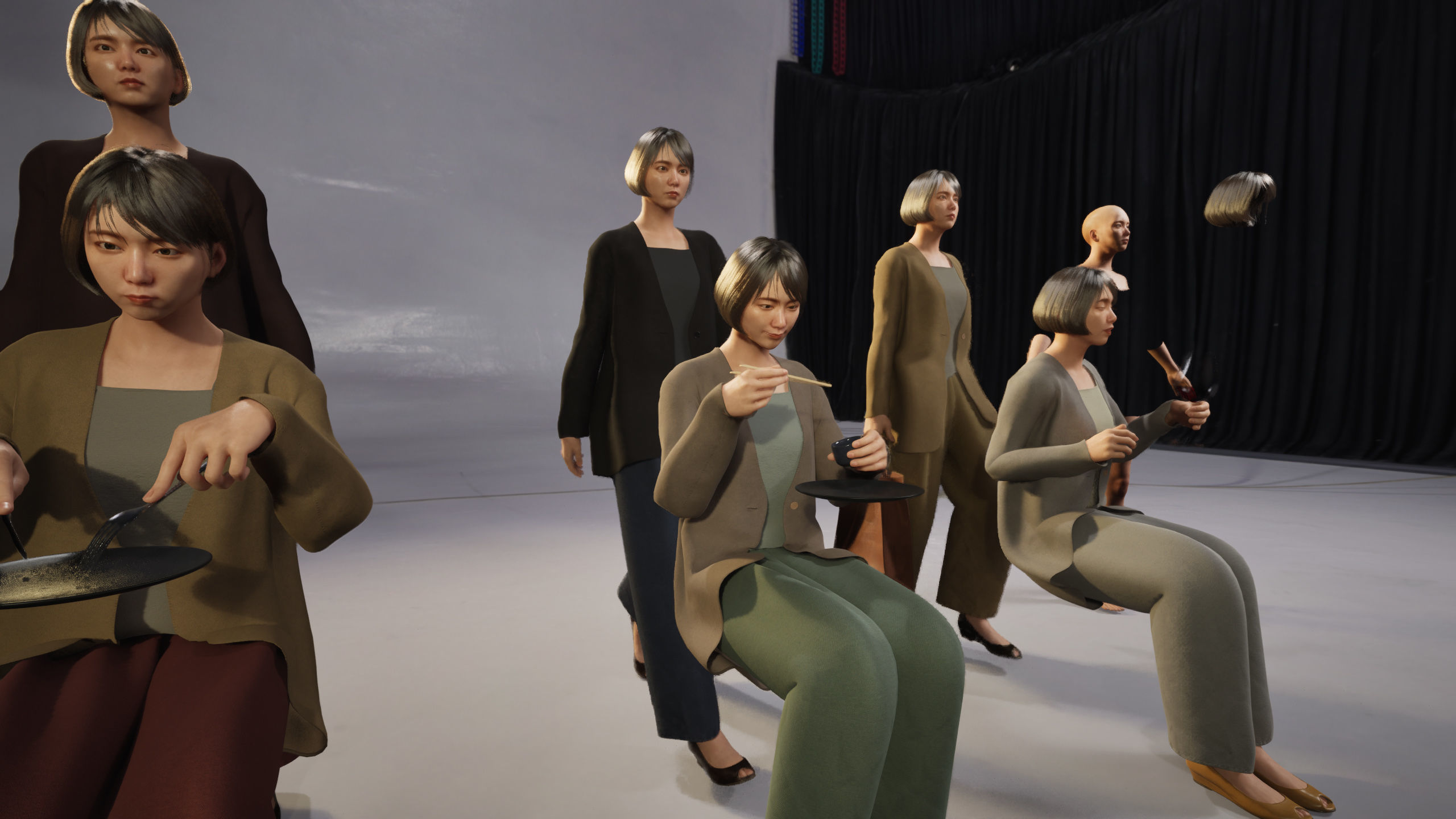 Modular Character - Asian Smart Casual Woman - FH2 Low-poly 3D model_5