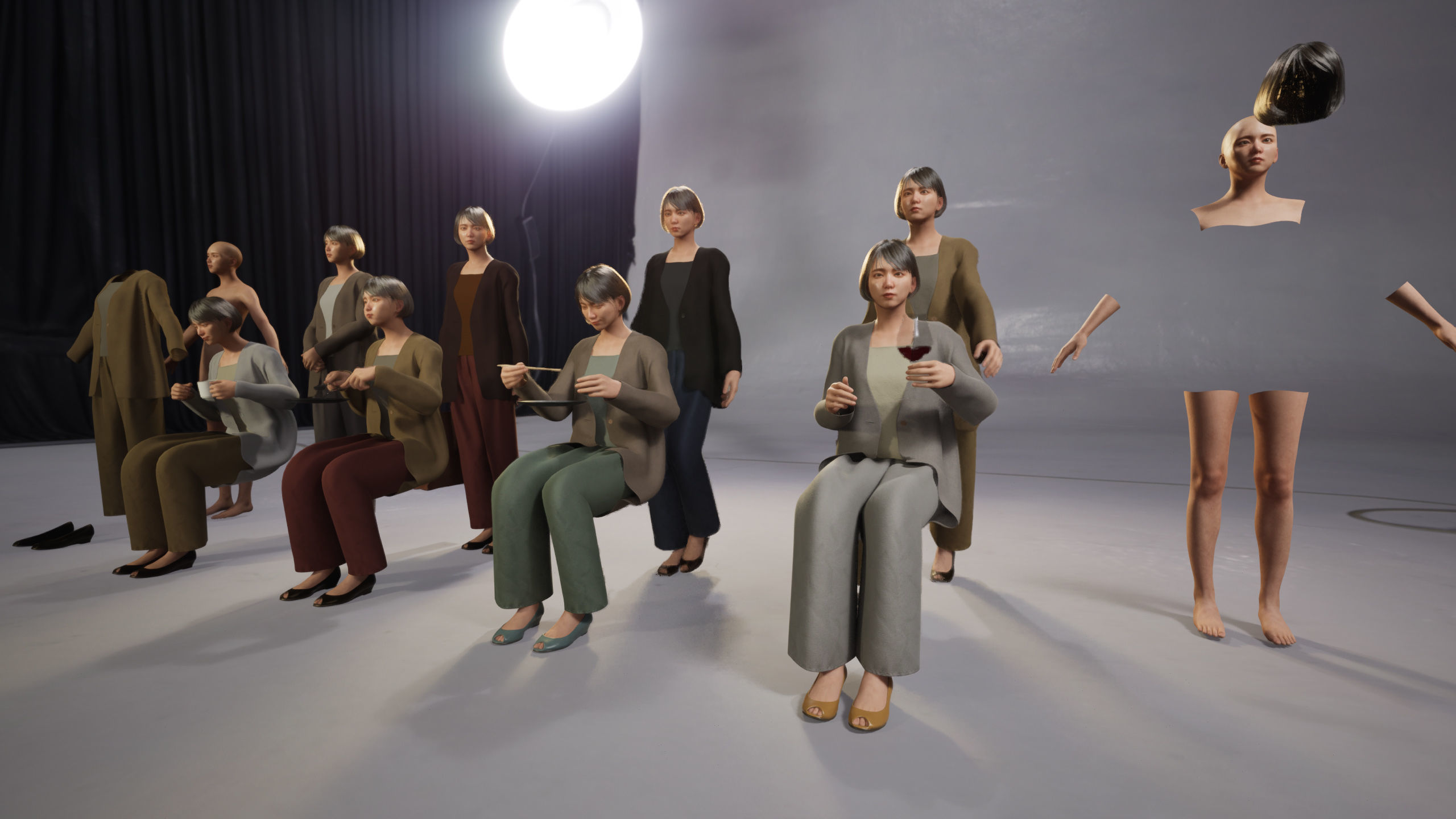 Modular Character - Asian Smart Casual Woman - FH2 Low-poly 3D model_8