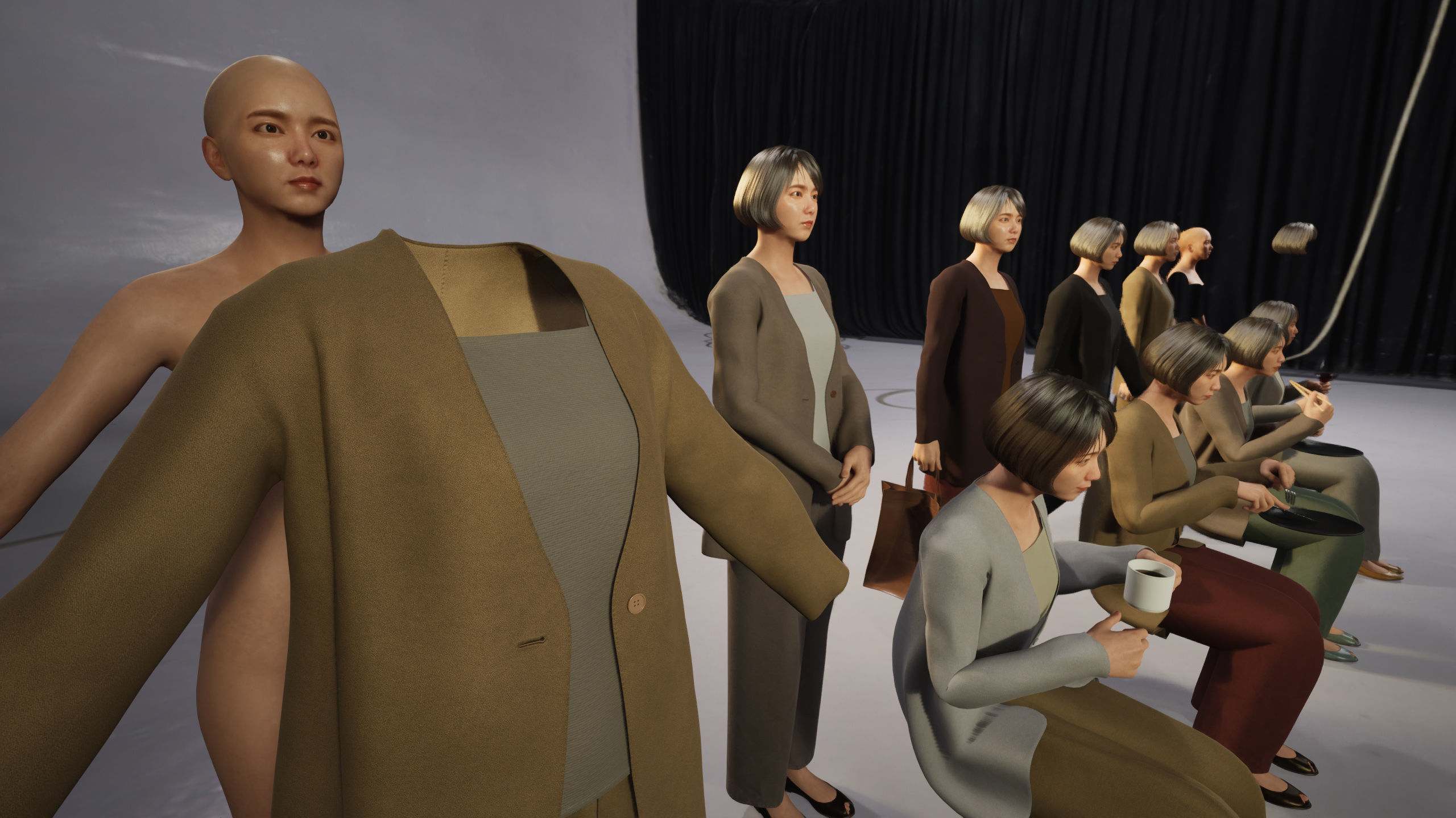 Modular Character - Asian Smart Casual Woman - FH2 Low-poly 3D model_11