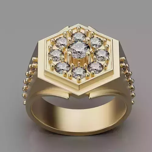 Lux  man ring  printable gold jewelry printable 3D model