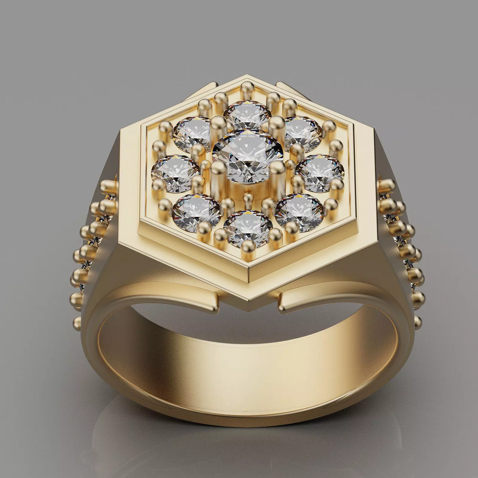 Lux man ring printable gold jewelry printable 3D model 3D print model