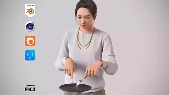 Modular Character - Asian Smart Casual Woman - FK2