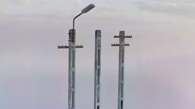 street electric pole with lamp