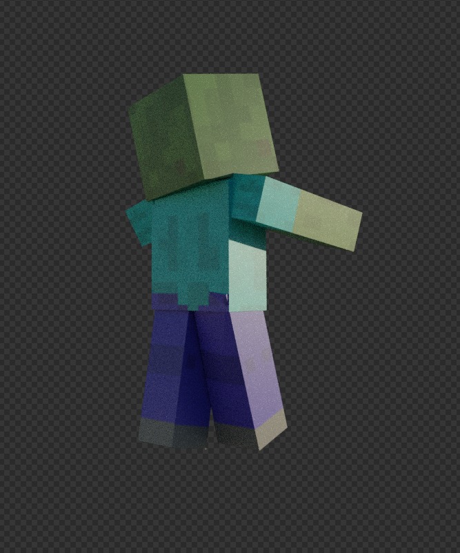free Minecraft zombie Free low-poly 3D model_15