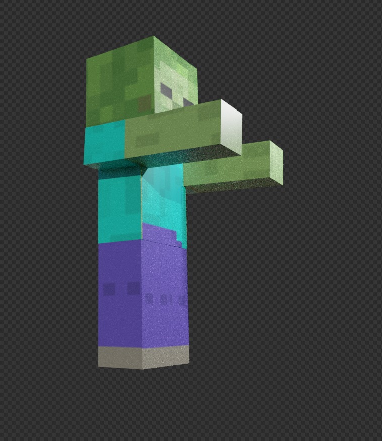 free Minecraft zombie Free low-poly 3D model_7