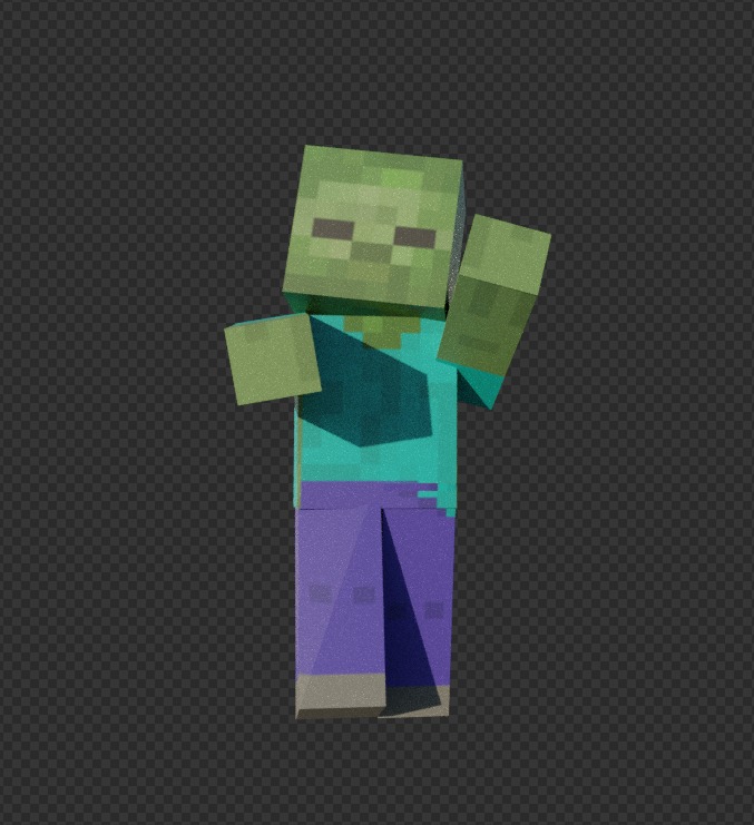 free Minecraft zombie Free low-poly 3D model_18