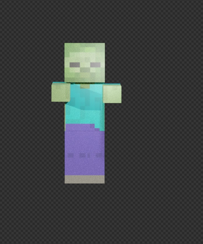 free Minecraft zombie Free low-poly 3D model_1