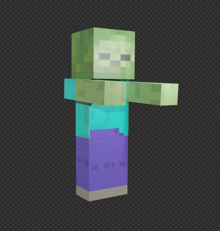 free Minecraft zombie Free low-poly 3D model_0
