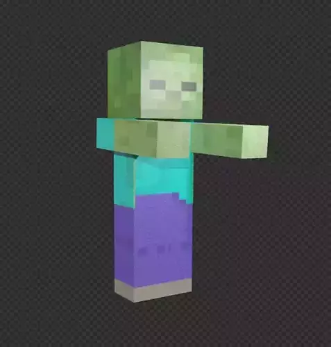 free Minecraft zombie Free low-poly 3D model