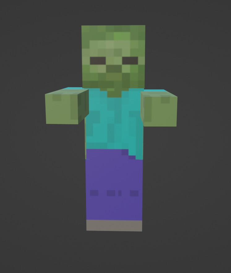 free Minecraft zombie Free low-poly 3D model_10