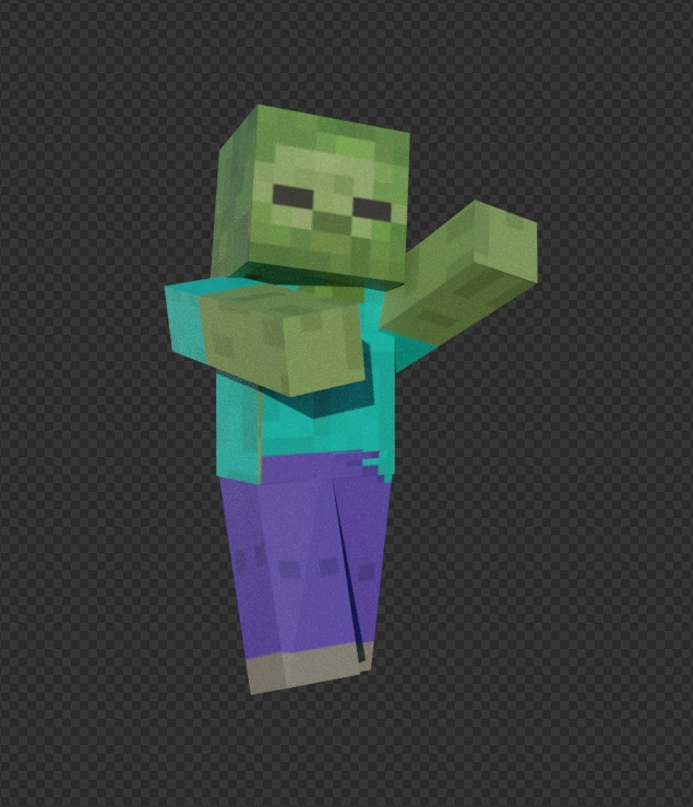 free Minecraft zombie Free low-poly 3D model_14