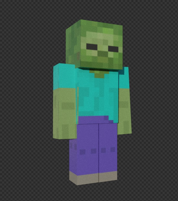 free Minecraft zombie Free low-poly 3D model_19
