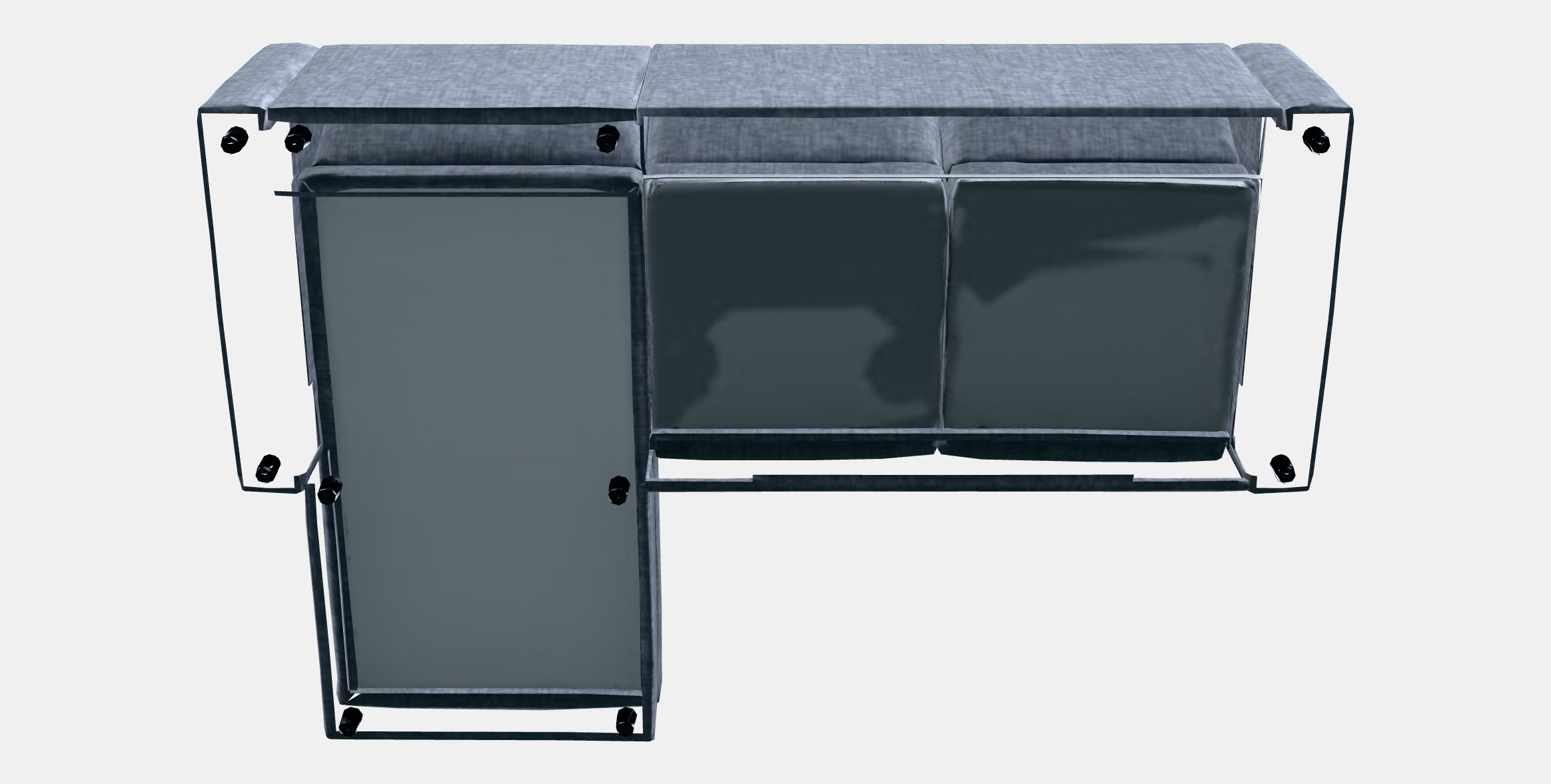 VIMLE 3-seat sofa 17 Low-poly 3D model_7