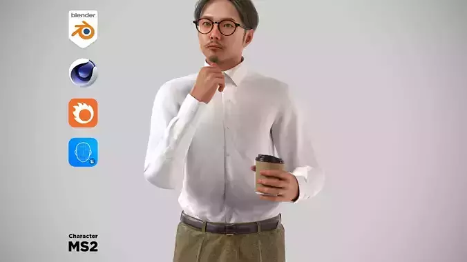 Modular Character - Asian Smart Casual Man - MS2