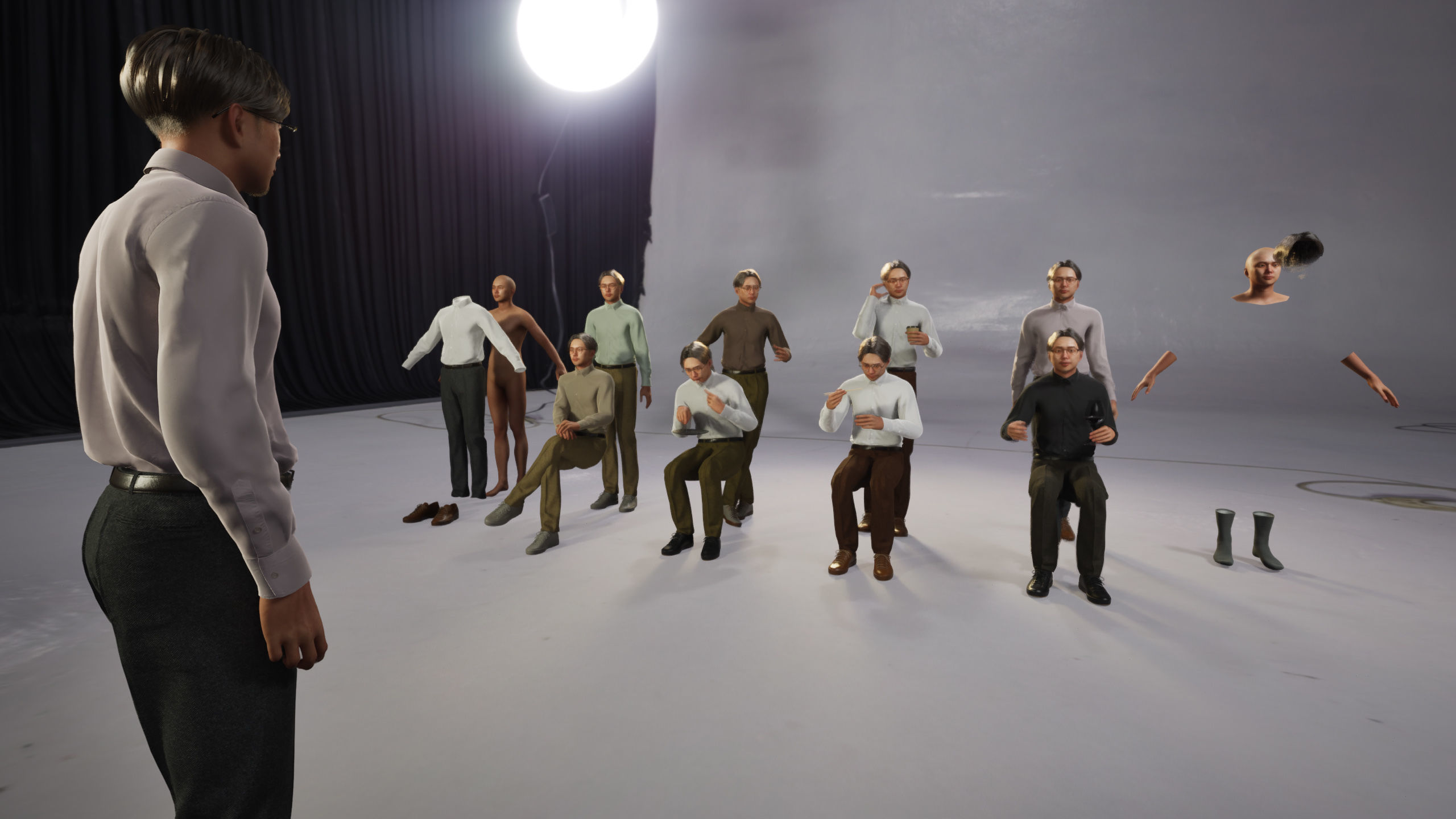 Modular Character - Asian Smart Casual Man - MS2 Low-poly 3D model_2