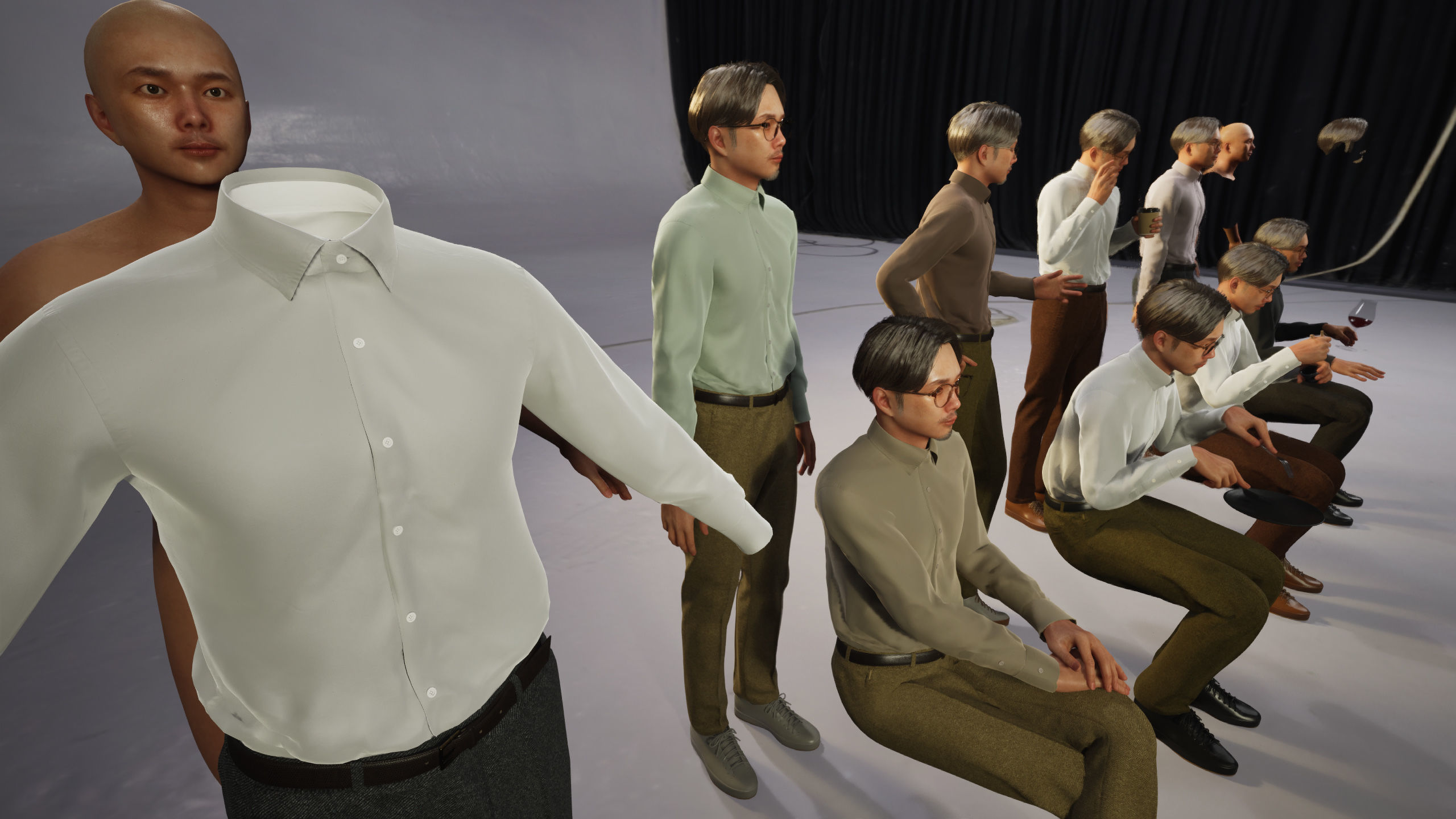 Modular Character - Asian Smart Casual Man - MS2 Low-poly 3D model_10