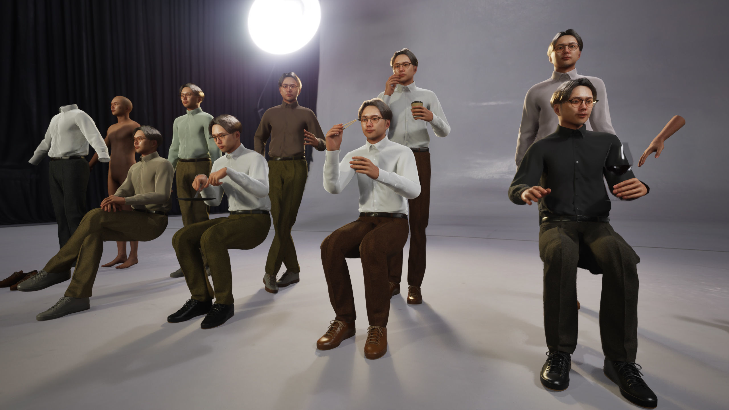 Modular Character - Asian Smart Casual Man - MS2 Low-poly 3D model_6