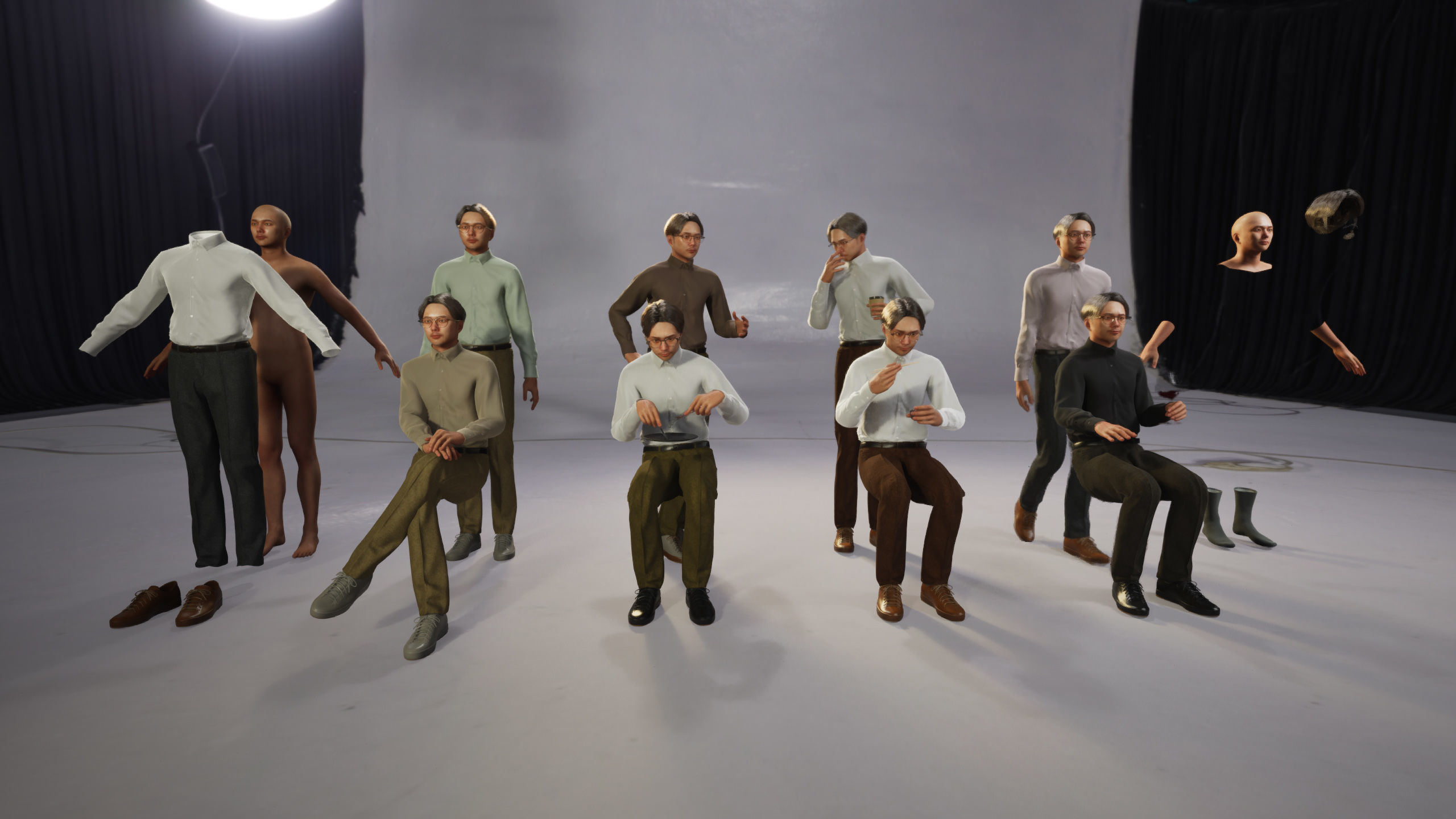 Modular Character - Asian Smart Casual Man - MS2 Low-poly 3D model_4