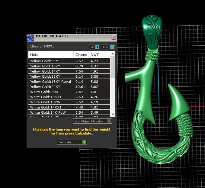 Fish hook pendant with hand engraved Hawaiian pattern 1402 3D print model_5