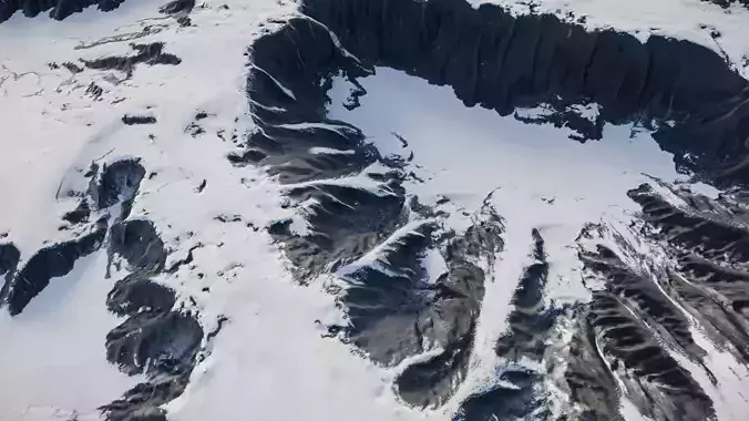 Snowy Terrain Mountains 3D Model 