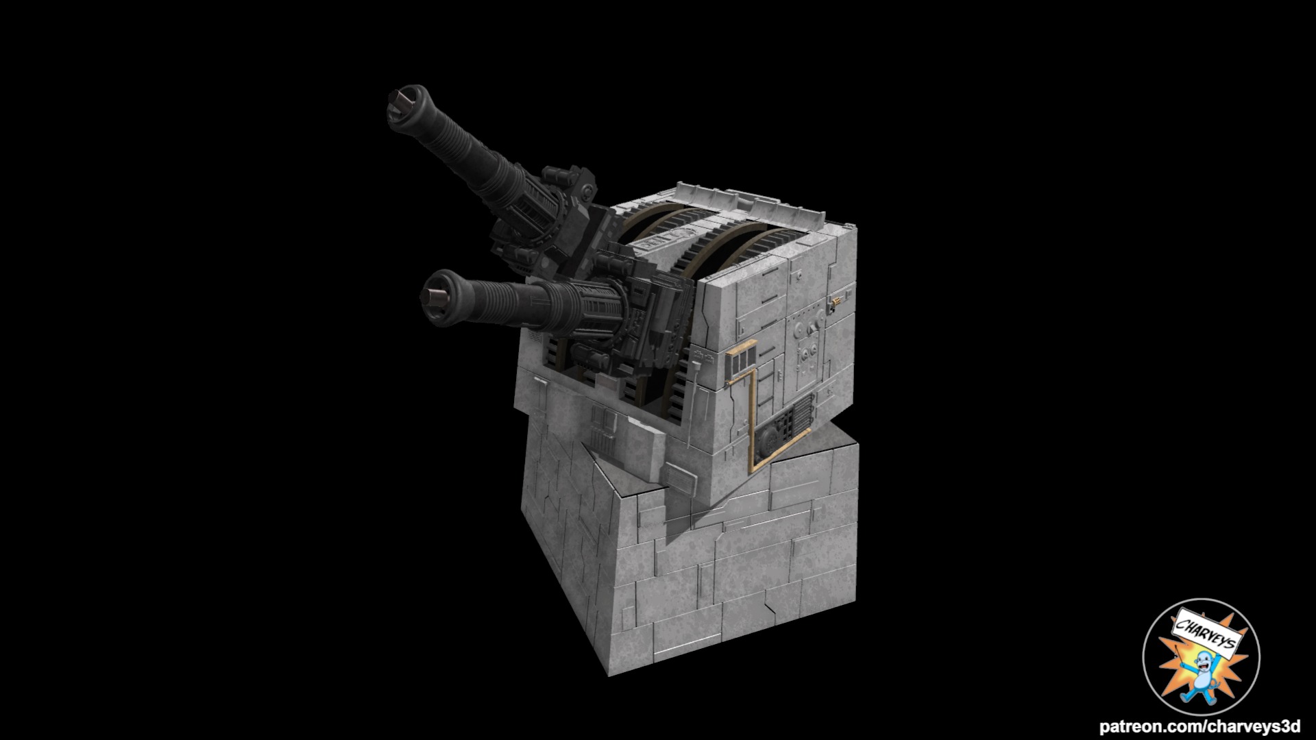 Star Wars Death Star Turbolaser Battery for action figures 3D print model_6