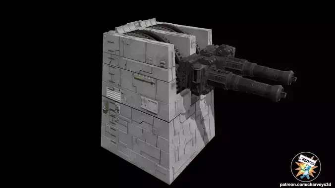 Star Wars Death Star Turbolaser Battery for action figures 3D print model