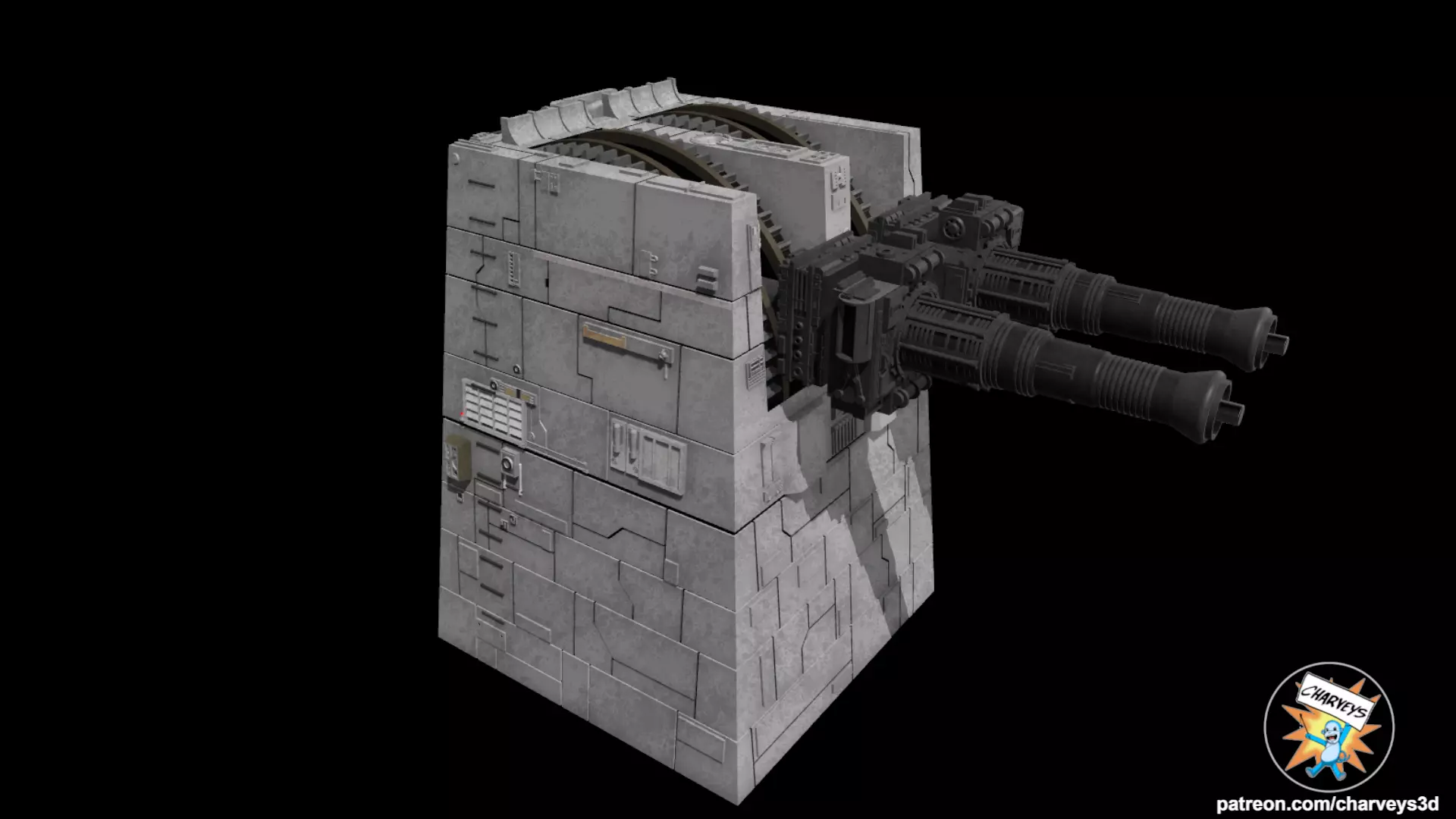 Star Wars Death Star Turbolaser Battery for action figures 3D print model_0