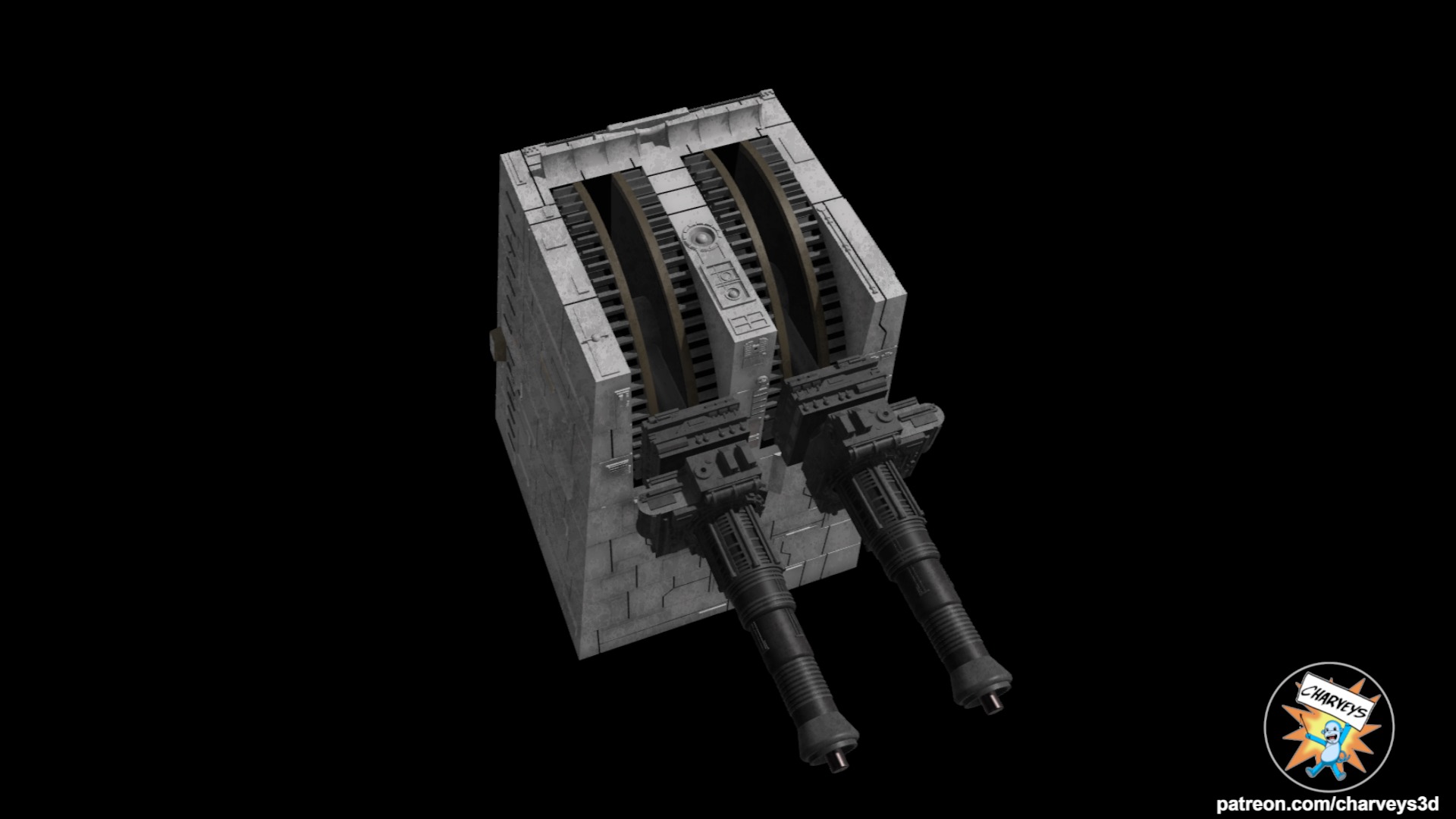 Star Wars Death Star Turbolaser Battery for action figures 3D print model_5