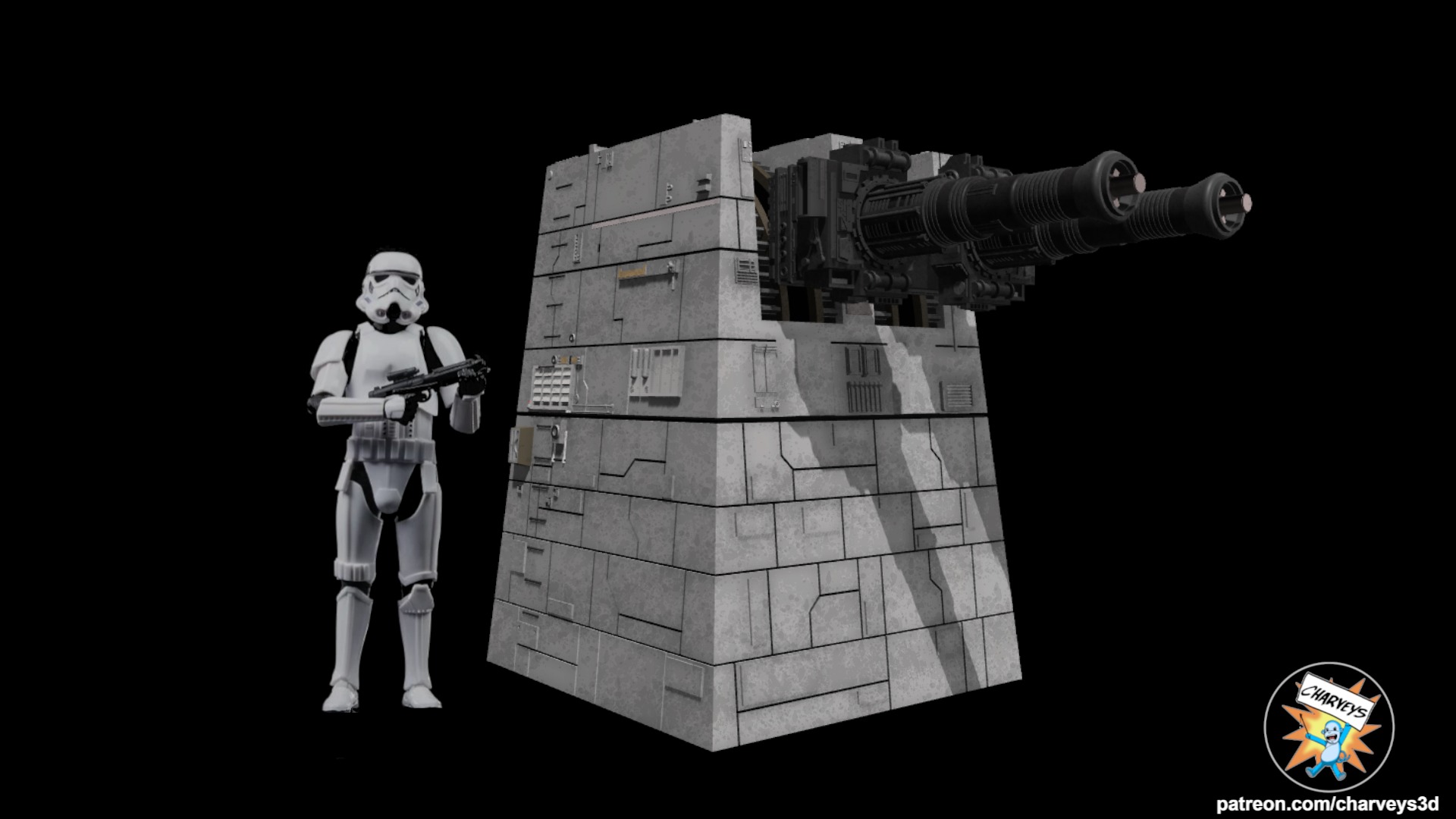 Star Wars Death Star Turbolaser Battery for action figures 3D print model_1