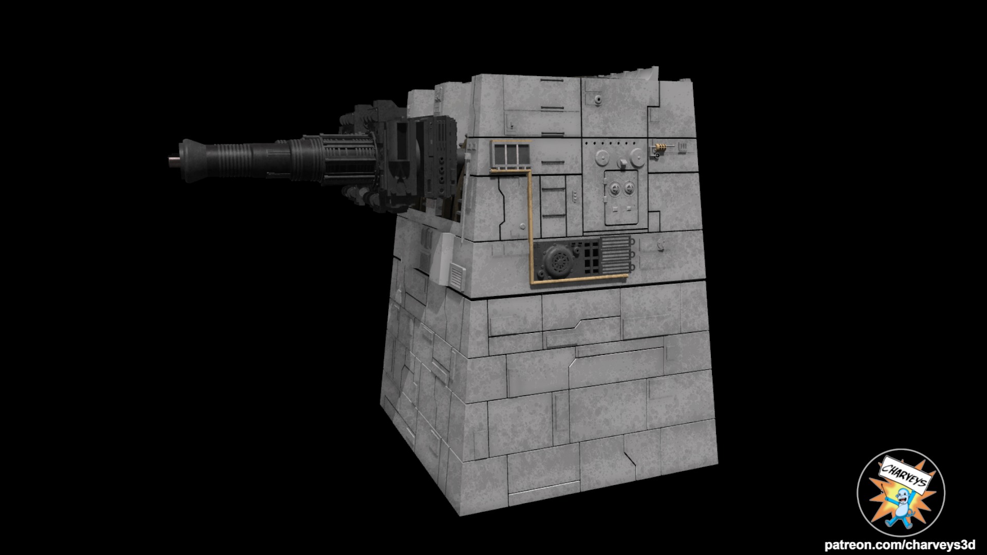 Star Wars Death Star Turbolaser Battery for action figures 3D print model_3