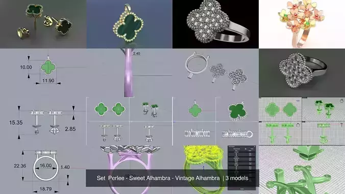 Set  Perlee - Sweet Alhambra - Vintage Alhambra 